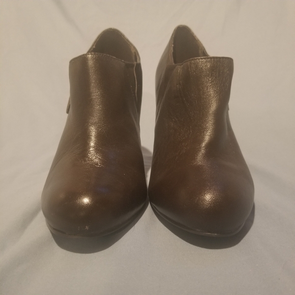 Greenwich village women's brown leather stiletto heel ankle booties - Picture 2 of 12